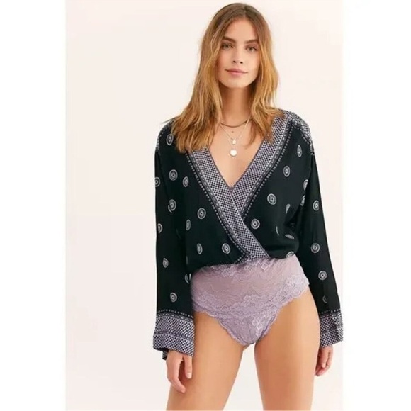 Intimately Free People On Board Boho Lace Bodysuit Large - Picture 4 of 12